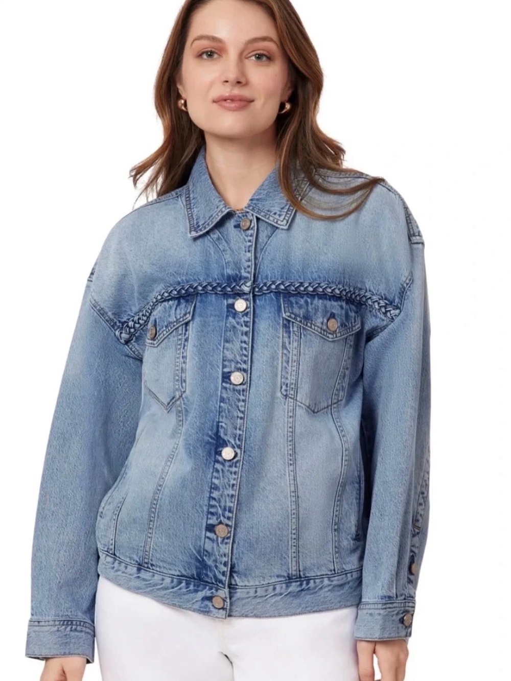 Scotch & Soda Light Blue Denim Jacket with Braided Trim